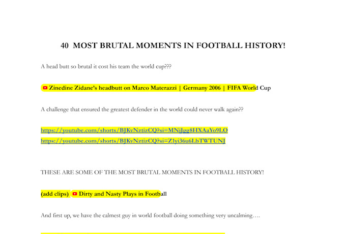 write the best football youtube scripts, blogs, or articles